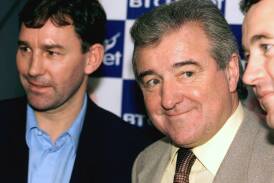 Terry Venables, centre, while coaching Middlesbrough in the late 1990s.