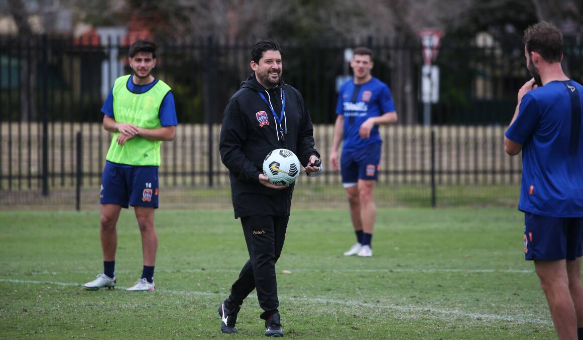 HAVING A BALL: New coach Arthur Papas has vowed to transform the Newcastle Jets into the hardest-working team in the A-League. Picture: Simone De Peak