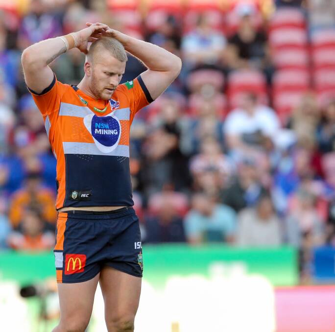 DISAPPOINTED: Mitch Barnett, who has not missed a game for Newcastle since April last year, has pleaded guilty and accepted a three-match suspension. Picture:Max Mason-Hubers