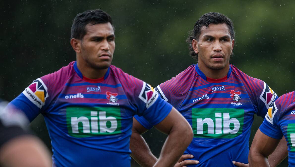 STAYING POWER: Daniel and Jacob Saifiti have re-signed with the Knights. Picture: Marina Neil
