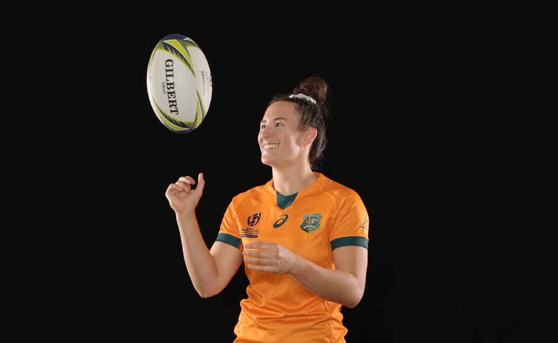 Nelson Bay's Maya Stewart will debut for Australia in the rugby union World Cup clash with Scotland on Saturday. Picture Getty Images