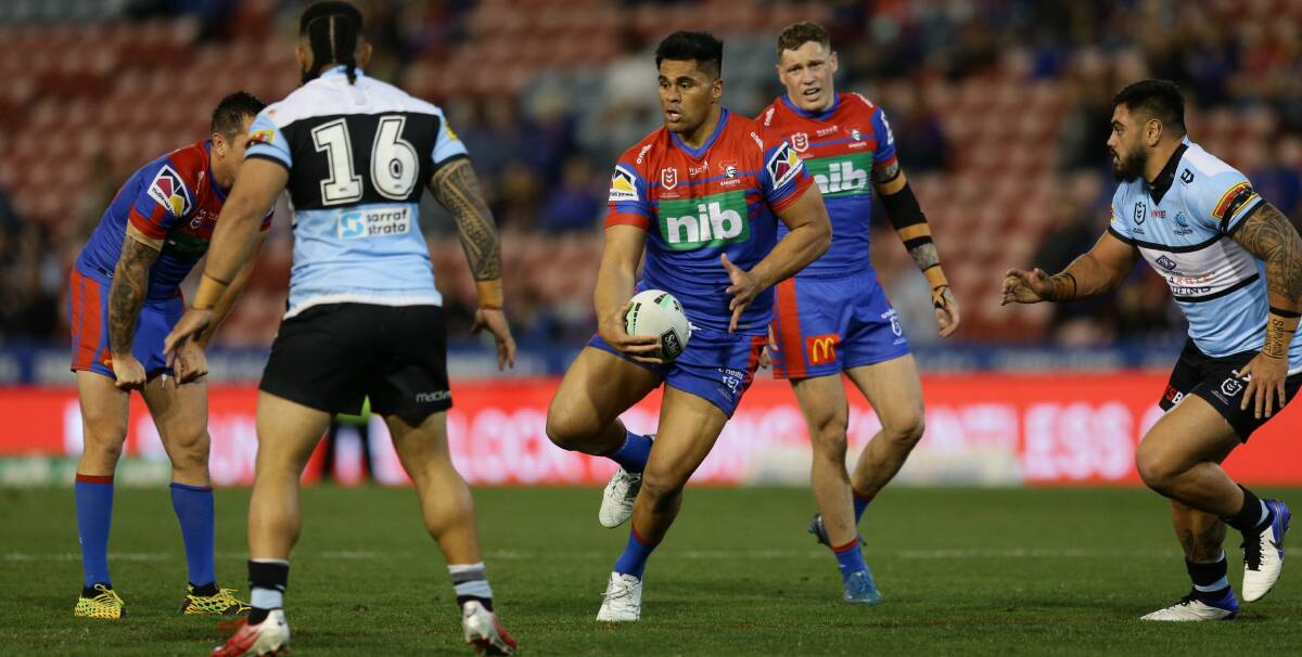UNFINISHED BUSINESS: Herman Ese'ese wants to help the Knights to succeed in the finals before joining Gold Coast Titans. Picture: Jonathan Carroll