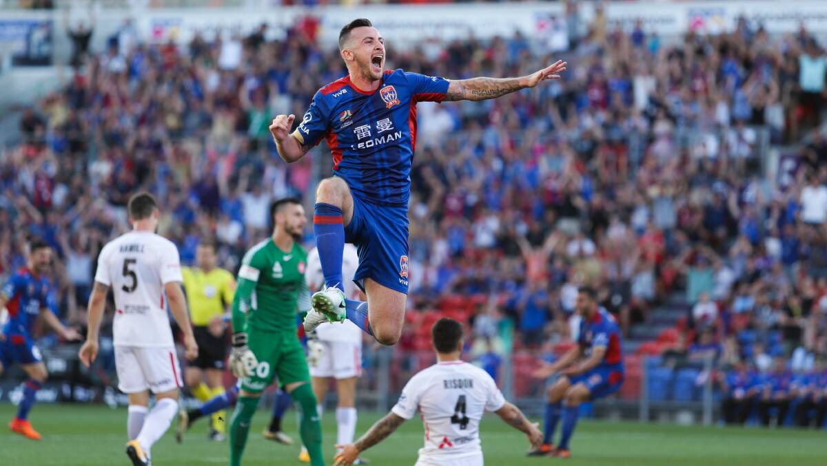 ABOVE AND BEYOND: Roy O'Donovan's experience and will to win are going to be hard for the Newcastle Jets to replace. He hopes to continue playing in the A-League next season. Picture: Jonathan Carroll