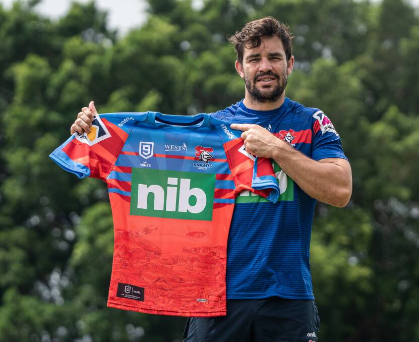 NEW LOOK: Aidan Guerra with Newcastle's Nines jersey.
