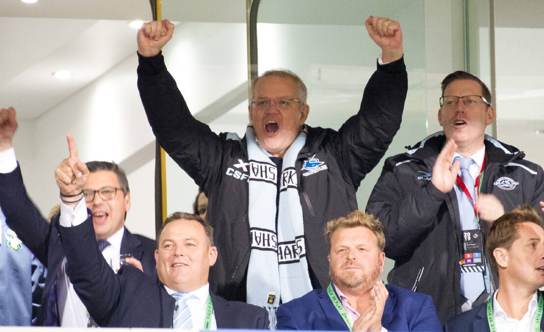 RED CARD: Have we seen the last of Scotty from Marketing impersonating a Sharks fan. Picture: Elesa Kurtz