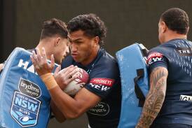 Knights prop Jacob Saifiti. Picture Getty Images