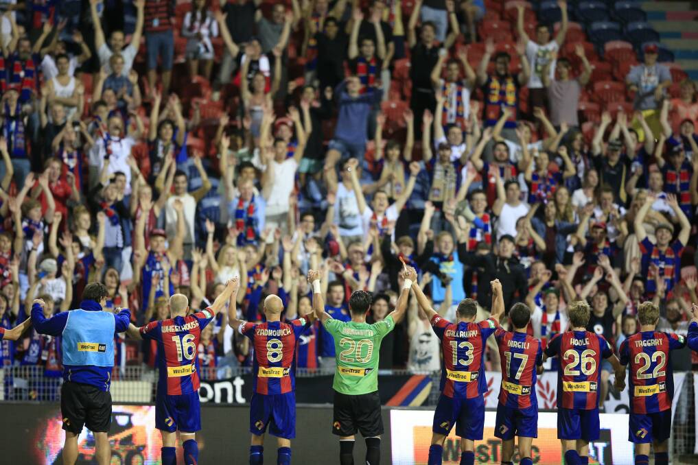 PASSION: The type of crowd the Newcastle Jets used to attract before the coronavirus struck 18 months ago. Picture: Darren Pateman