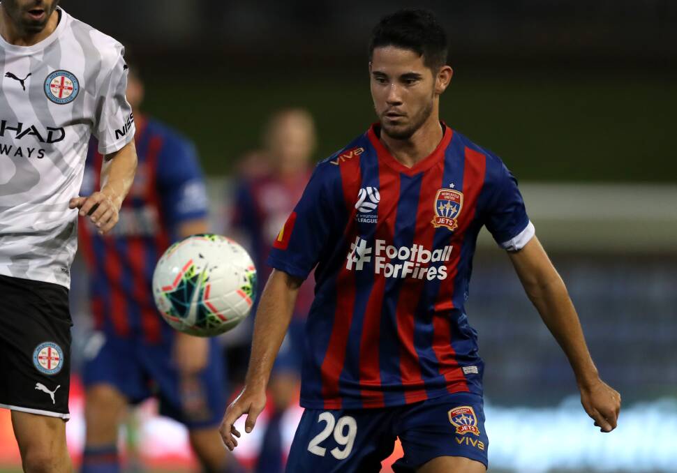 FOCUSED: Former Brisbane Roar left back Connor O'Toole made an impressive debut for Newcastle in the 2-1 win against Melbourne City, which was the last game before the coronavirus shutdown. Picture: Getty Images