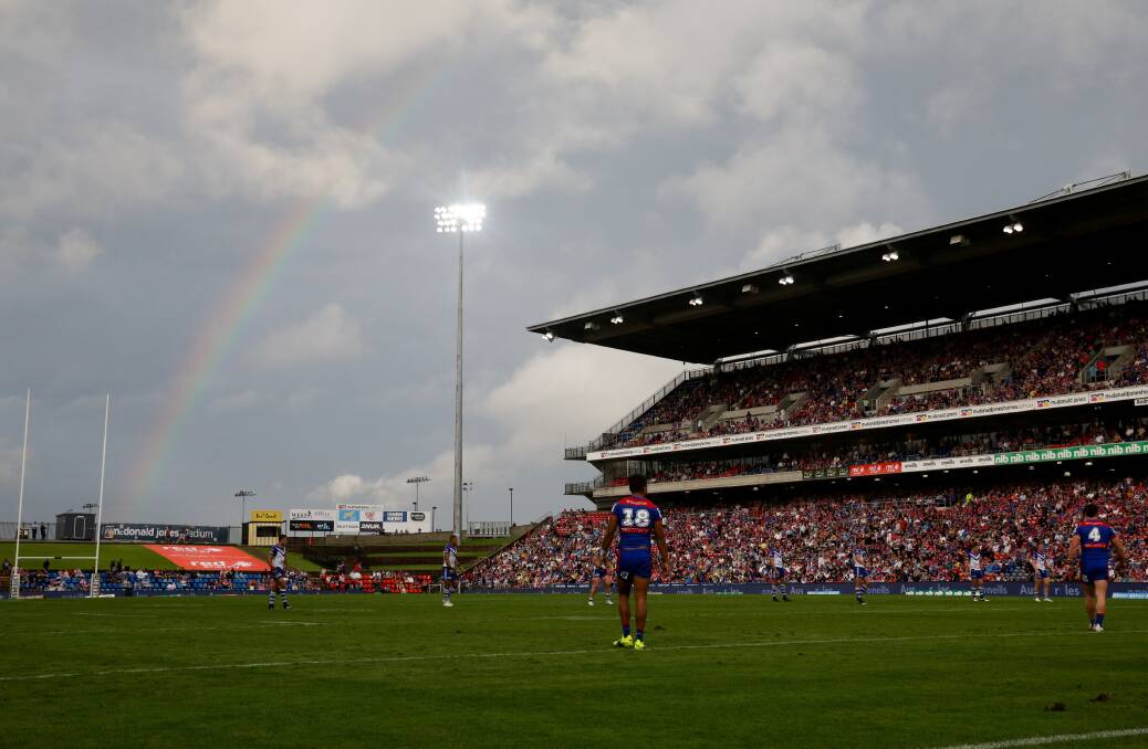 PICTURE PERFECT: There was no pot of gold for the Knights, just an impressive first-round win against Canterbury. Picture: Jonathan Carroll