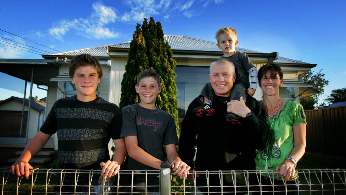 FAMILY AFFAIR: Sam Stone, second from left, after Rick's appointment as Knights coach in 2009. 