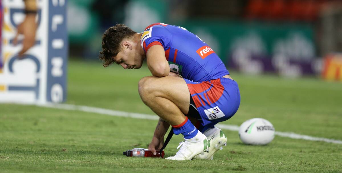 RULED OUT: Kalyn Ponga watched most of Sunday's loss to Penrith from the sideline after suffering a concussion.