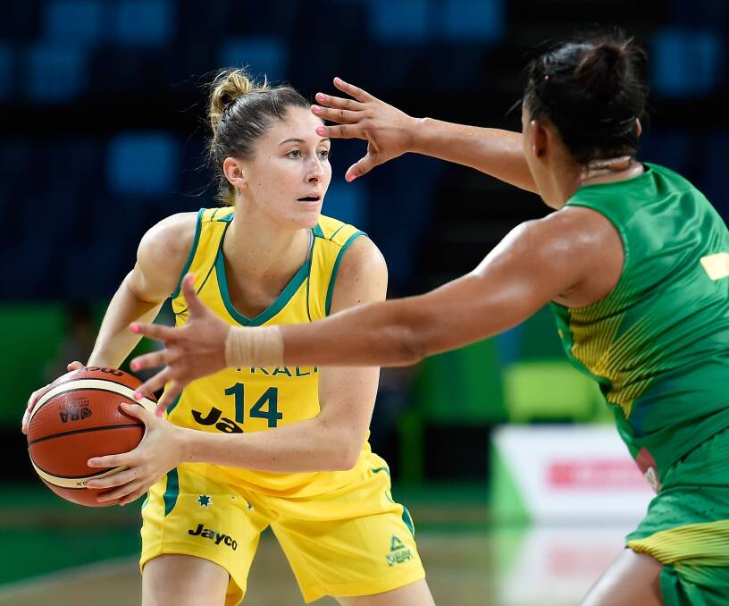 HAVING A BALL: Newcastle's Katie Ebzery has helped the Opals qualify for Tokyo 2020. Picture: Getty Images