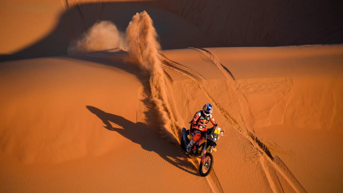 HOMEWARD BOUND: Australia's Toby Price during the penultimate stage of the Dakar Rally. Picture: Eric Vargiolu / DPPI / Red Bull Content Pool
