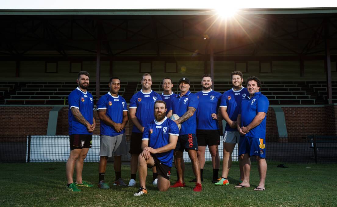NEW ERA: Bluebags players, from left, Chad Pattison, Eddie Asiata, Conor Lynch, Shaun Dunne,  Thomas Woolaston, Dennis Hoffman, Jace Wallington, Blake Parrey and Tom Woodhouse. Picture: Max Mason-Hubers