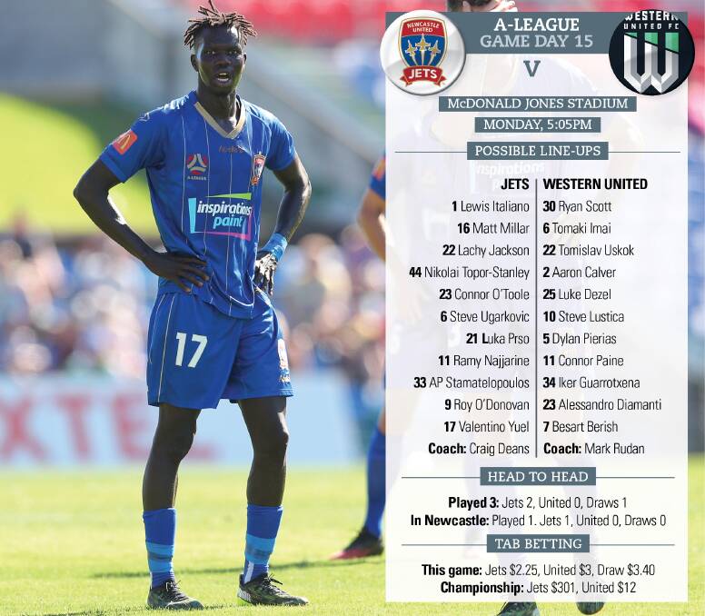 THE HEAT IS ON: After five consecutive losses, the Newcastle Jets are hoping Monday's clash with Western United at McDonald Jones Stadium will be a turning point in their season. Max Mason-Hubers