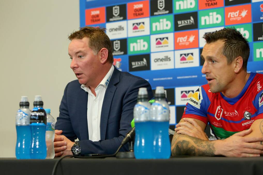 DILEMMA: Adam O'Brien faces a crucial call on Mitchell Pearce's future as Knights captain. Picture: Getty Images