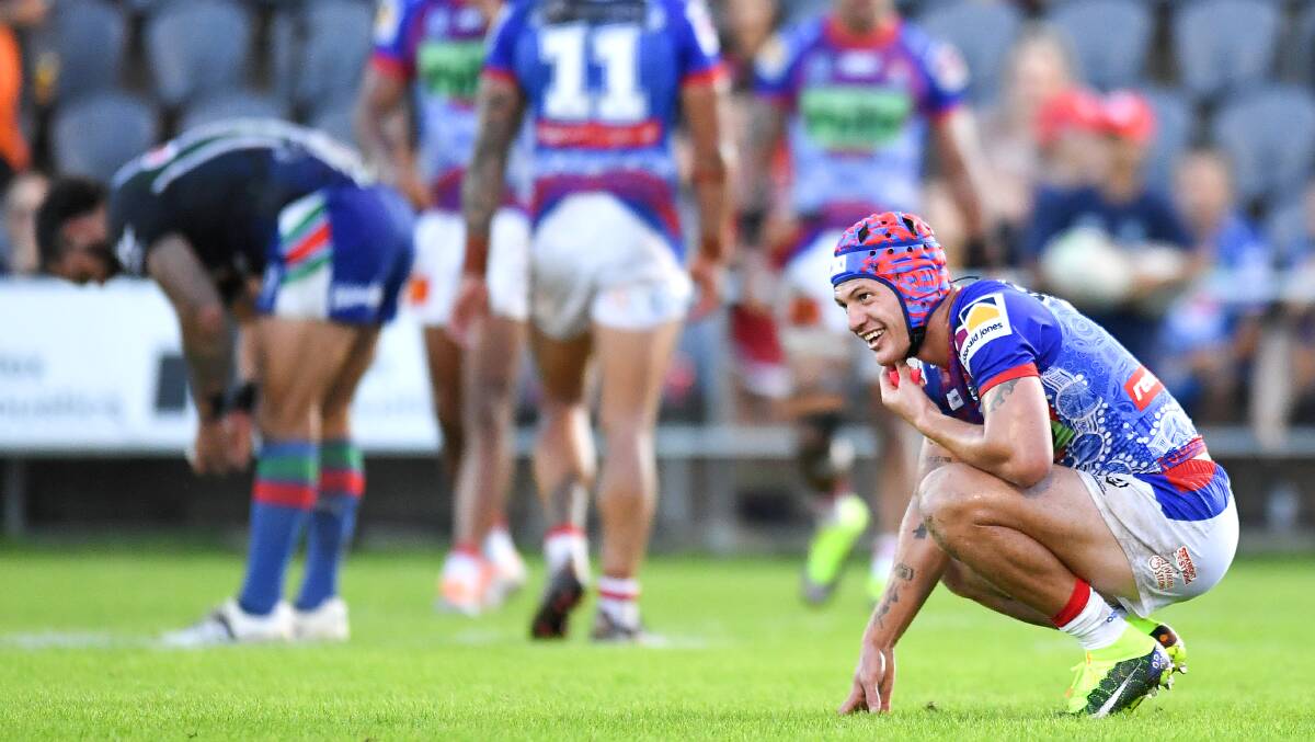 RELIEF: Kalyn Ponga after Saturday's win against the Warriors. Picture: Getty Images