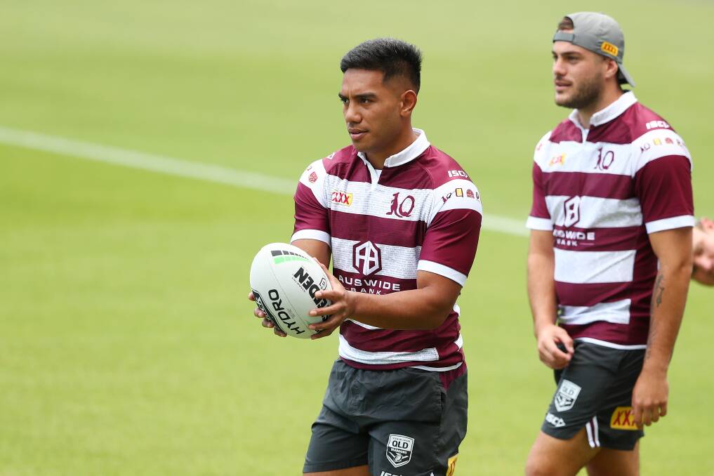 QUEENSLANDER: Hymel Hunt training with the Maroons last year. Picture: Getty Images