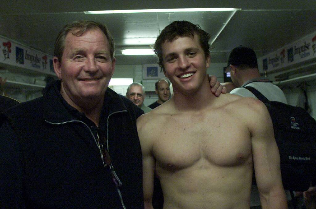 SON OF A GUN: There was no prouder father than Jack Newton when Clint debuted for the Newcastle Knights.