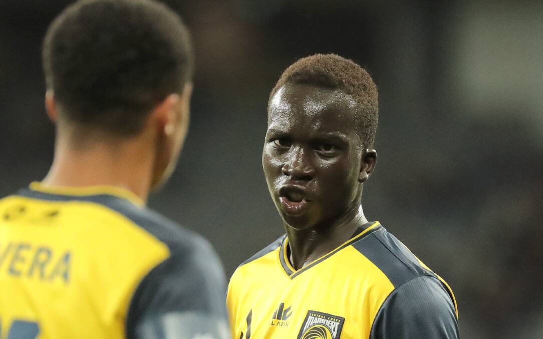 Central Coast Mariners danger man Garang Kuol. Picture Getty Images
