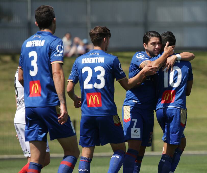 IMPRESSIVE: Dimi Petratos scored a goal and was a constant threat in the Jets' 3-0 win over Western Sydney at Maitland Sportsground on Saturday.  Picture: Simone De Peak