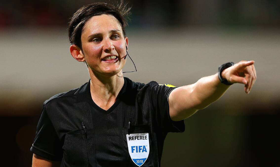 GIRL POWER: Kate Jacewicz is part of an all-female officiating crew which will control the match between Maitland and Olympic on Sunday. 