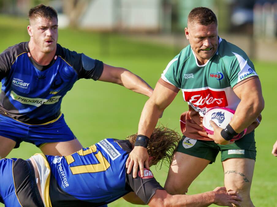 OPPORTUNITY KNOCKS: Wildfires winger Billy Coffey takes on the defence in the pre-season hit out against the Western Force in March. Picture: Stewart Hazell 