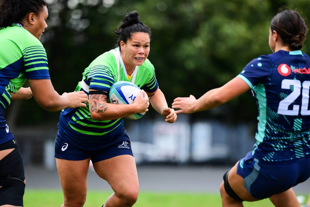 WAITING IN THE WINGS: Sarah Riordan hopes to add to her Wallaroos caps in the second Test against Japan at North Sydney Oval on Friday night. Picture: Stuart Walmsley (Rugby Australia)