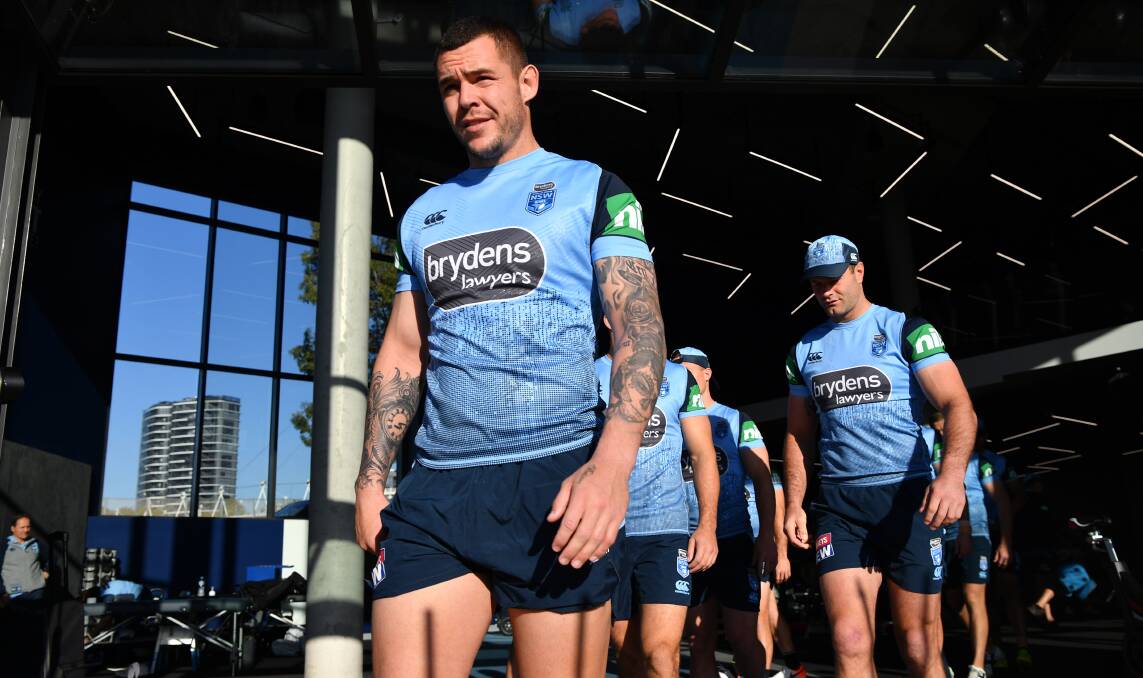 TRUE BLUE: David Klemmer will join the NSW side in camp on Wednesday after he was called in the side for the Origin decider for a suspended Tariq Sims. Picture: AAP
