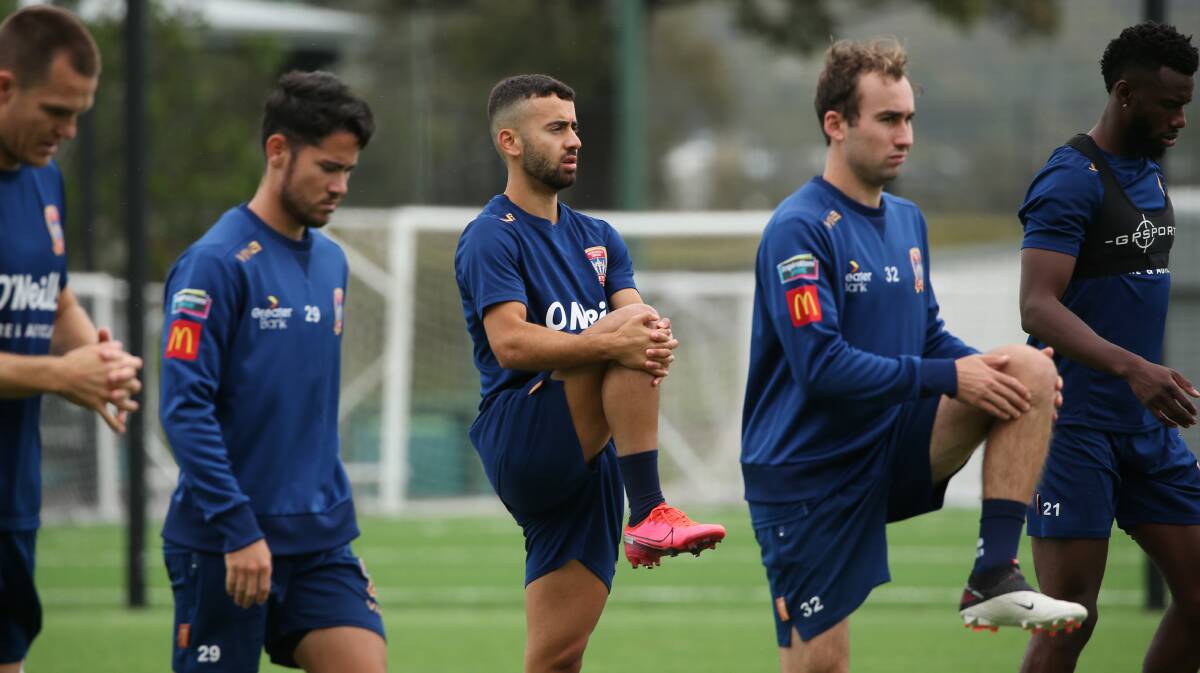 ROAD TO TOKYO: Connor O'Toole, Ramy Najjarine, Angus Thurgate and Johnny Koutroumbis (missing) are in camp with the Olyroos in Sydney this week. Picture: Simone De Peak