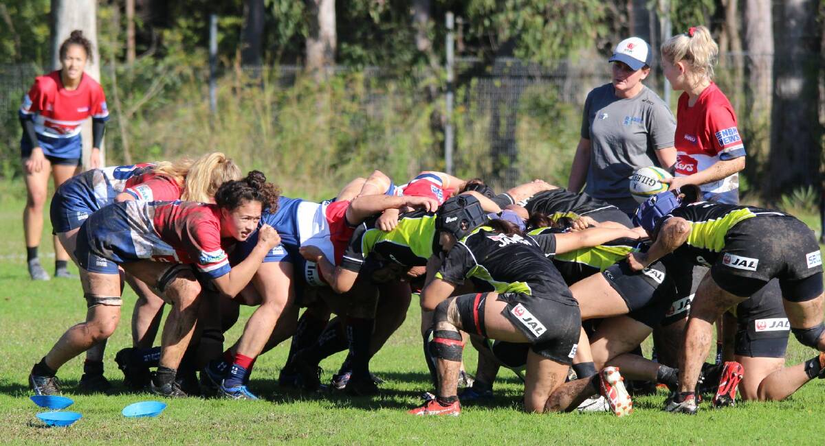 LEARNING EXPERIENCE: Hunter pack a scrum against Japan. 
