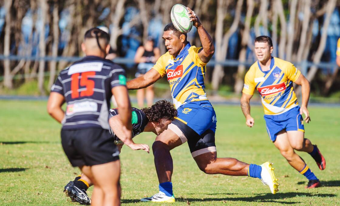 Hamilton lock Seva Rokobaro takes on the defence at the Sevens By The Sea tournament last weekend. The Hawks will host the Mick "Whale" Curry Memorial Sevens at St John Oval on Saturday. Picture by Stewart Hazell