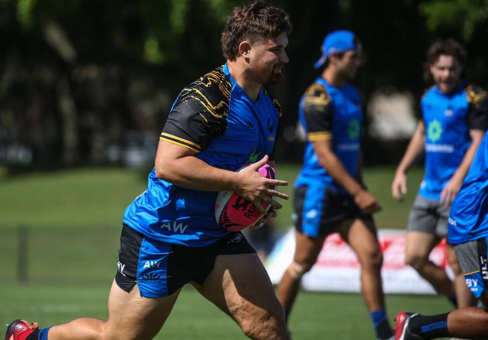 ON THE MOVE: The Western Force at training at No.2 Sportsground on Friday. They will take on a Newcastle Invitational side in a game of Global Rapid Rugby on Saturday afternoon. Picture: Marina Neil