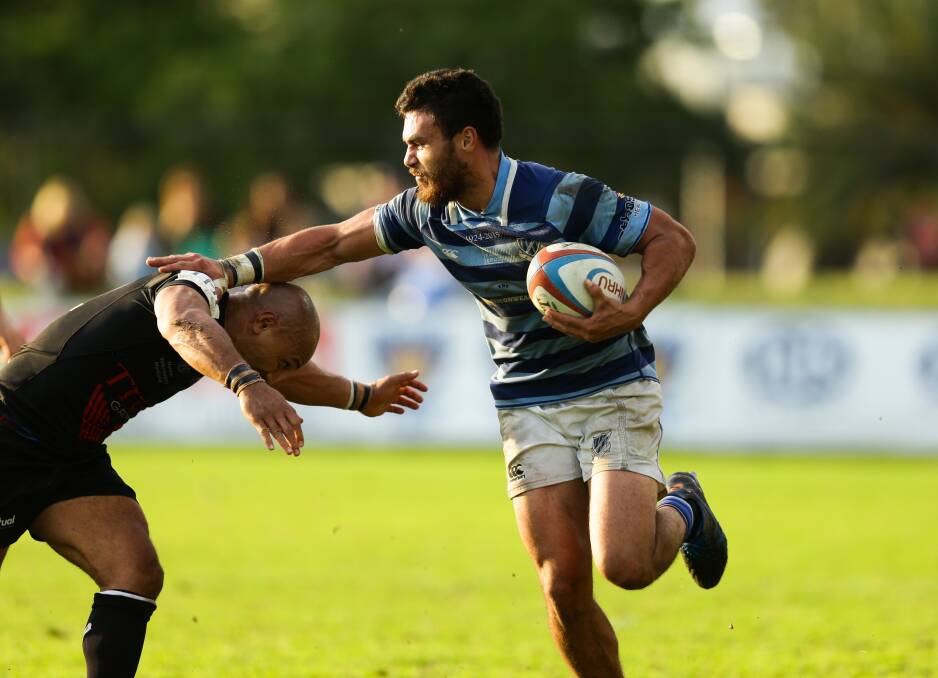 TRIPLE TREAT: Wanderers centre Chase Hicks crossed for three tries in the Two Blues' 50-28 win over Maitland. Picture: Jonathan Carroll