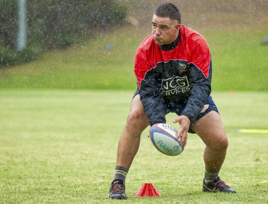 UP FRONT: Merewether recruit and former Canberra Vikings prop Nick Dobson will start at tighthead prop against the Western Force on Saturday. Picture: Stewart Hazell
