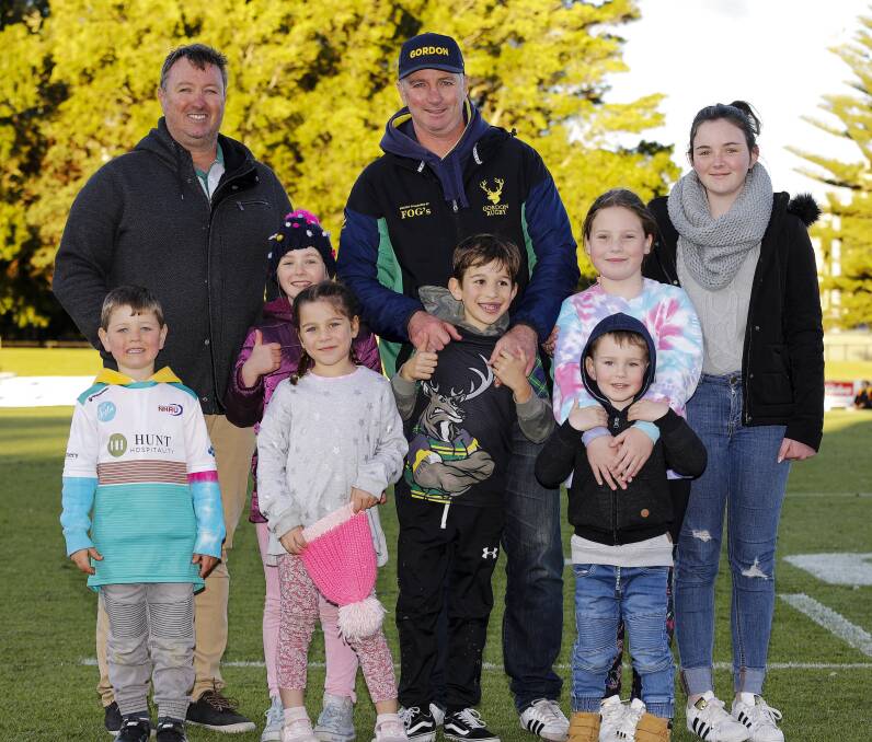 FAMILY AFFAIR: Brothers and opposing coaches Scott and Darren Coleman with their children and nieces and nephews after the Wildfires went down to Gordon. Picture: Karen Watson (Rugby Australia)
