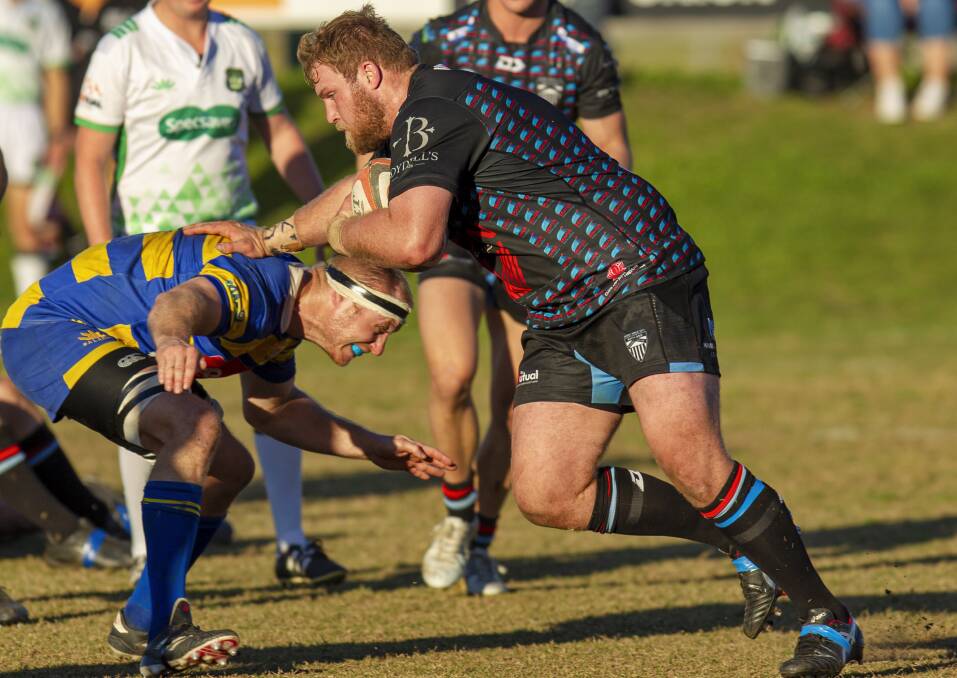 ON THE CHARGE: Maitland prop Harrison Chapman. Picture: Stewart Hazell