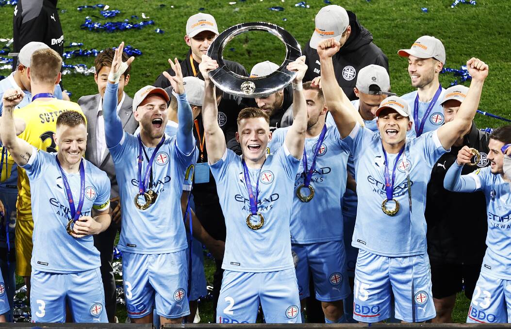 TOP OF THE BUNCH: Melbourne City celebrate after winning the 2020-21 grand final. Picture: Getty Images 
