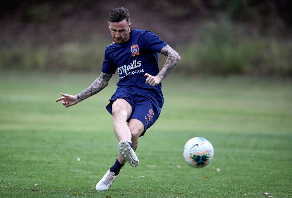 ON THE BALL: Jets striker Roy O'Donovan is focused on making a strong start when the A-League resumes. Picture: Sproule Sports Focus