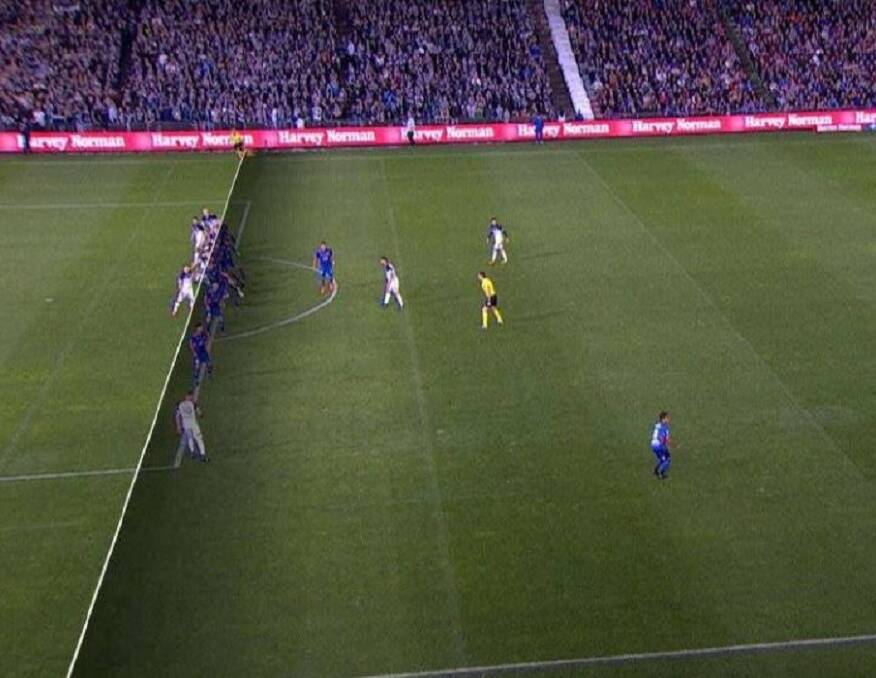 FARCE: Replays showed that three Melbourne Victory players were offside when the ball was delivered into the penalty area in the lead-up for the winning goal.
