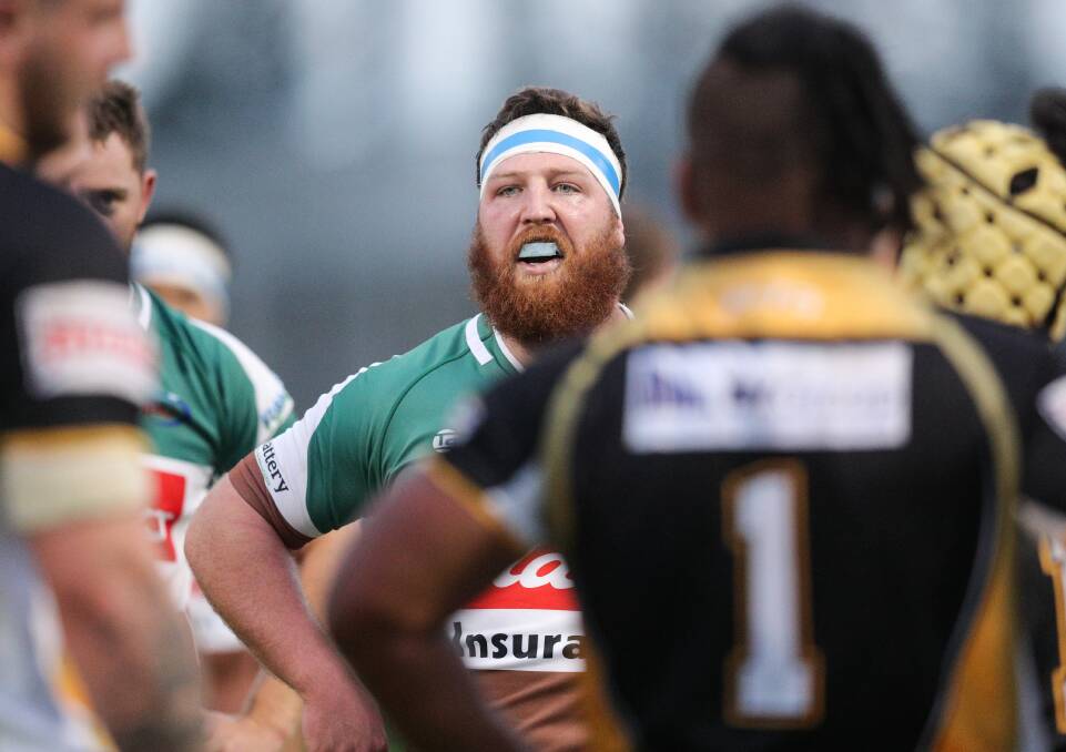 AIMING UP: Loosehead Prop Dave Waller made a strong debut for the Hunter Wildfires in the 50-10 loss to Northern Suburbs last round. Picture: Marina Neil