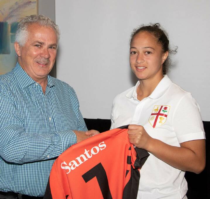 In DOUBT: Lailani Nathan receives her NSW Country jersey on Sunday . 