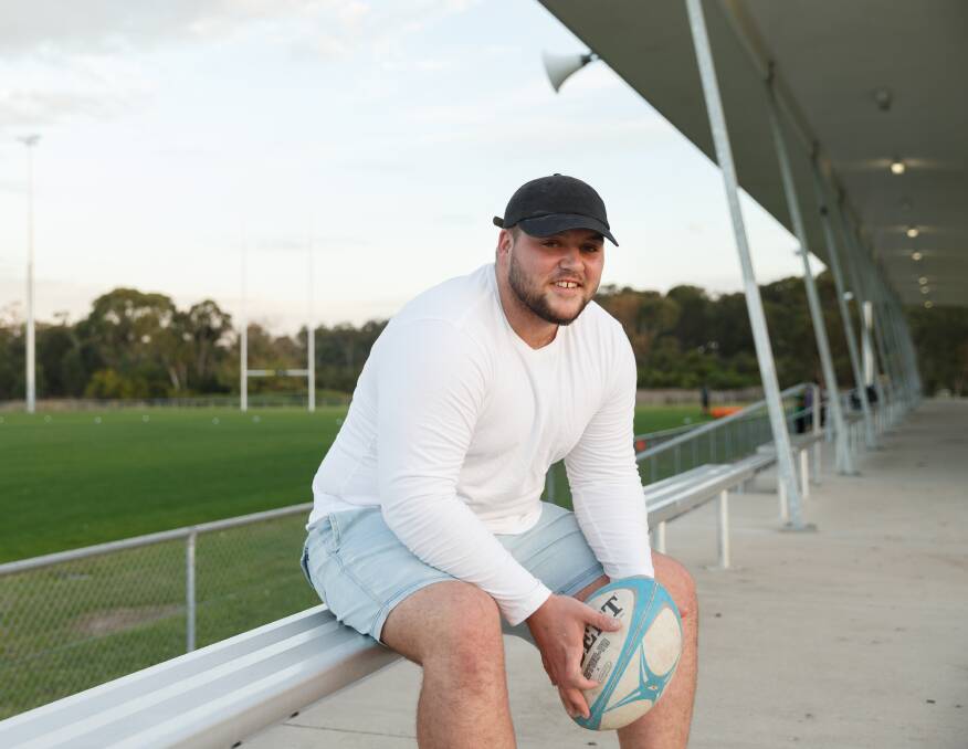 AIMING UP: Promising Southern Beaches front-rower Kye Davis at the club's home ground which is named after his grandfather. Picture: Max Mason-Hubers