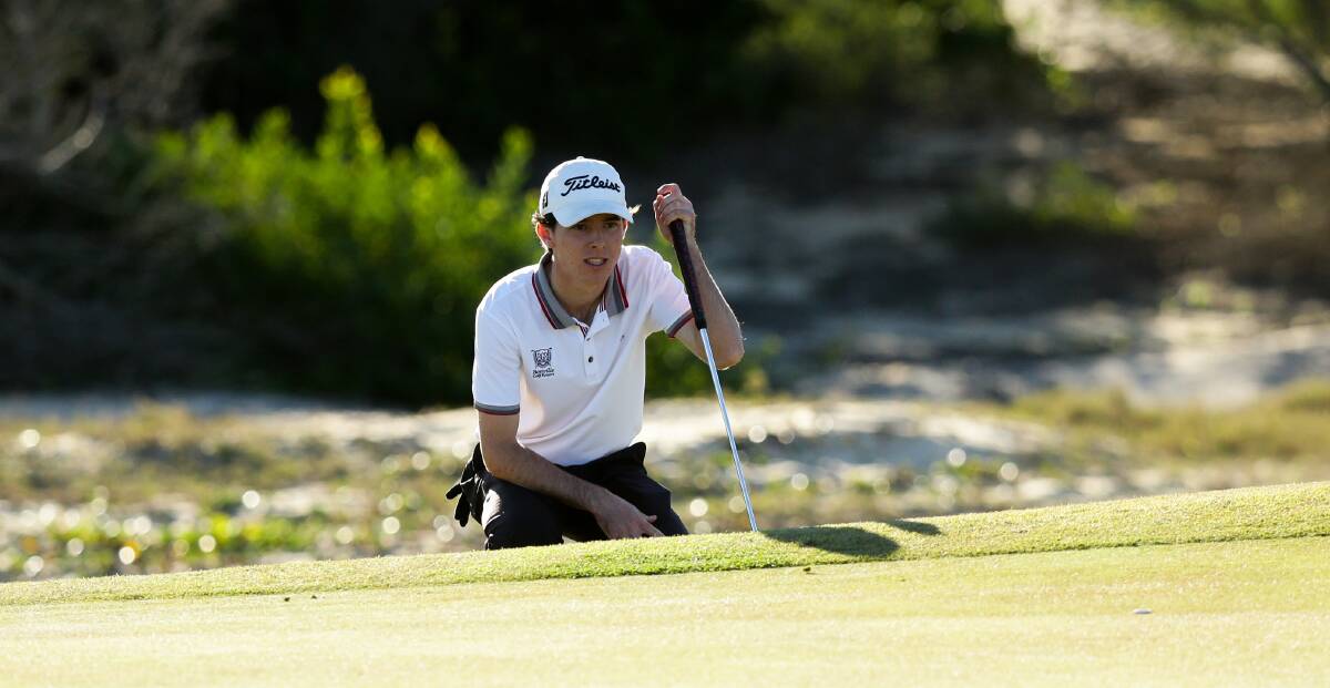 ON A ROLL: Joshuaa Robards surveys a putt during the NSW Junior Amateur Championships at Belmont in July. The 17-year-old won the South Australian Junior Amateur at Kooyonga last week. Picture: Max Mason-Hubers