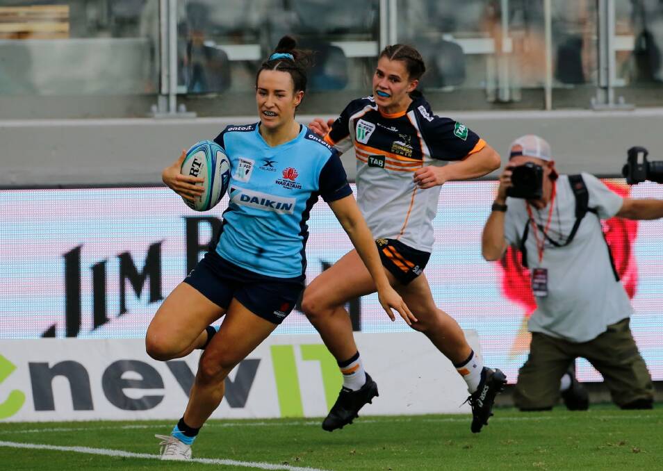 TRY TIME: Nelson Bay flyer Maya Stewart was earned a place on the wing in the Super W team of the year after crossing for 10 tries in four games.