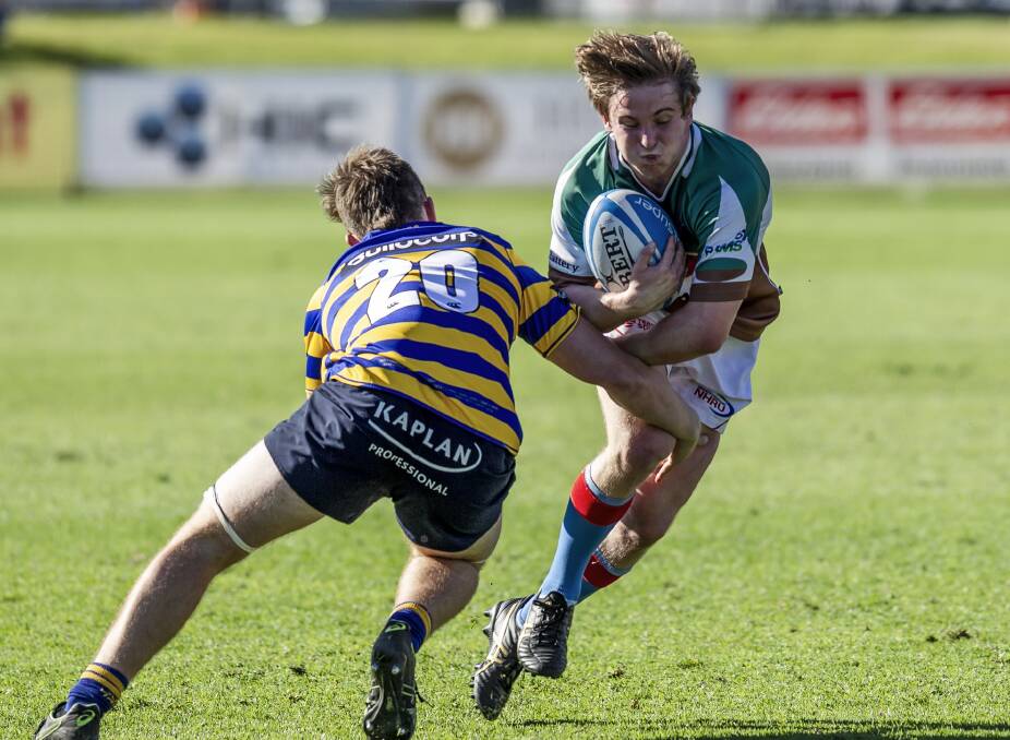 COMPETITOR: Angus Brown had trouble sitting down before having back surgery in January. The 22-year-old made his Shute Shield debut against Manly on Saturday. Picture: Stewart Hazell