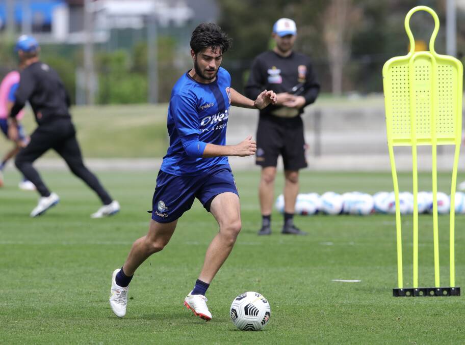 ON THE BALL: Jets midfielder Kosta Grozos at training this week. Picture: Sproule Sports Focus