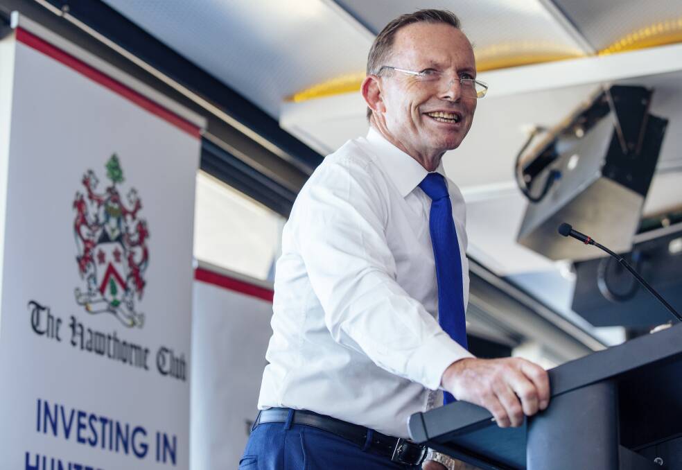 PRIME SPEAKER: Tony Abbott entertained the crowd at the Hawthorne Club charity luncheon on Friday. Picture: Stewart Hazell