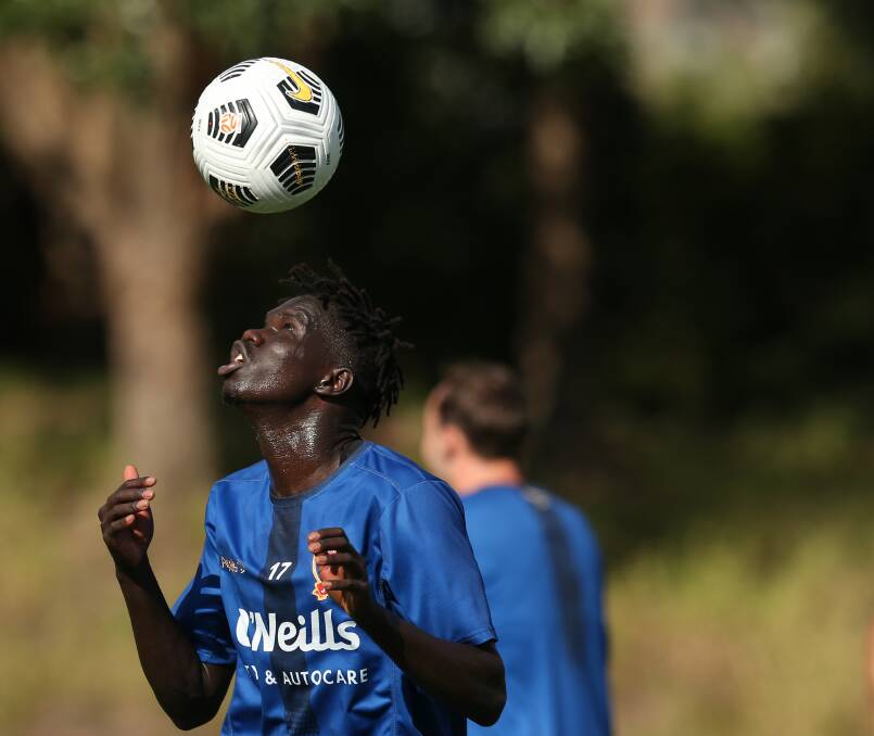 LOOKING AHEAD: Valentino Yuel hopes a strong start to the season with the Jets will put the striker in the frame for South Sudan selection. Picture: Simone De Peak