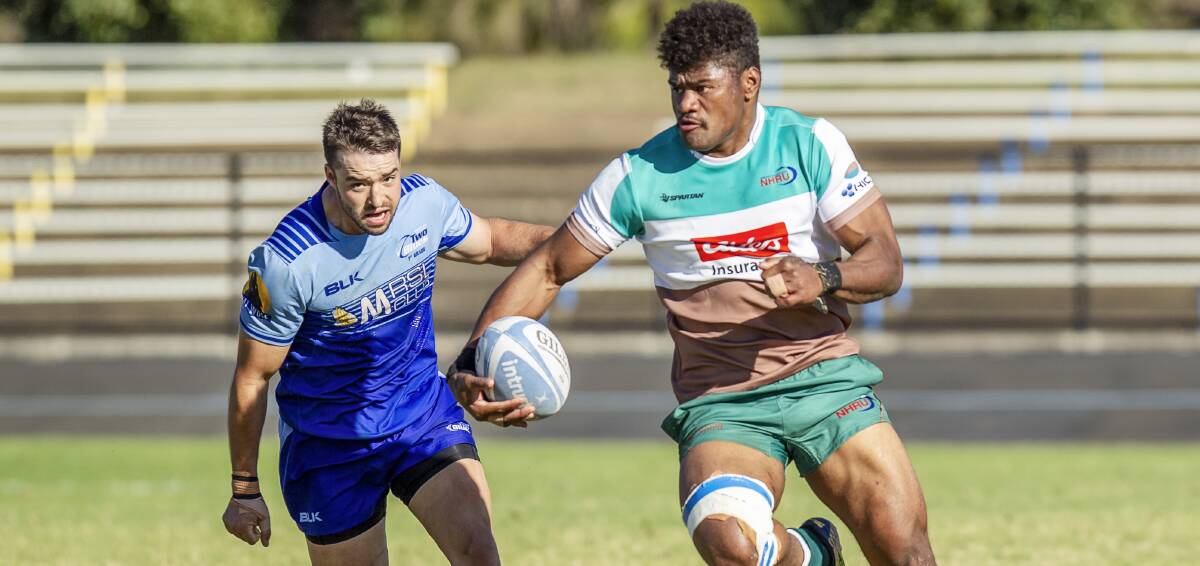 FLYER: Fijian Nimi Qio shifts from the wing to outside centre for the Wildfires' clash with Warringah at No.2 Sportsgorund on Saturday. Picture: Stewart Hazell